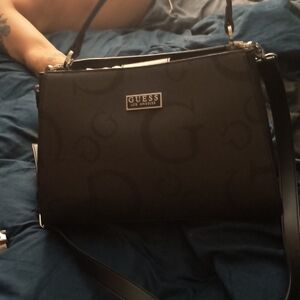 Guess Black Logo Shoulder Bag